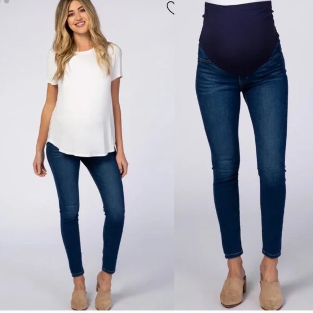 Pinkblush Dark Wash Skinny Maternity Jeans